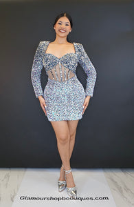 Dalila Silver Mini Dress