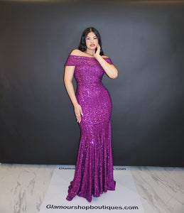 Ivone Purple Luxe Dress